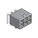 Molex Mega-Fit Series Right Angle Through Hole PCB Header, 6 Contacts, 5.7 mm Pitch, 2 Row, Shrouded 76825-0006