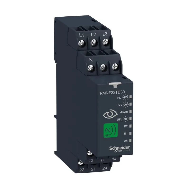 Schneider Electric Monitoring Relay, 3 Phase, 0 V AC Monitor Range, DPDT Contact Configuration, DIN Rail Mount, 8 RMNF22TB30