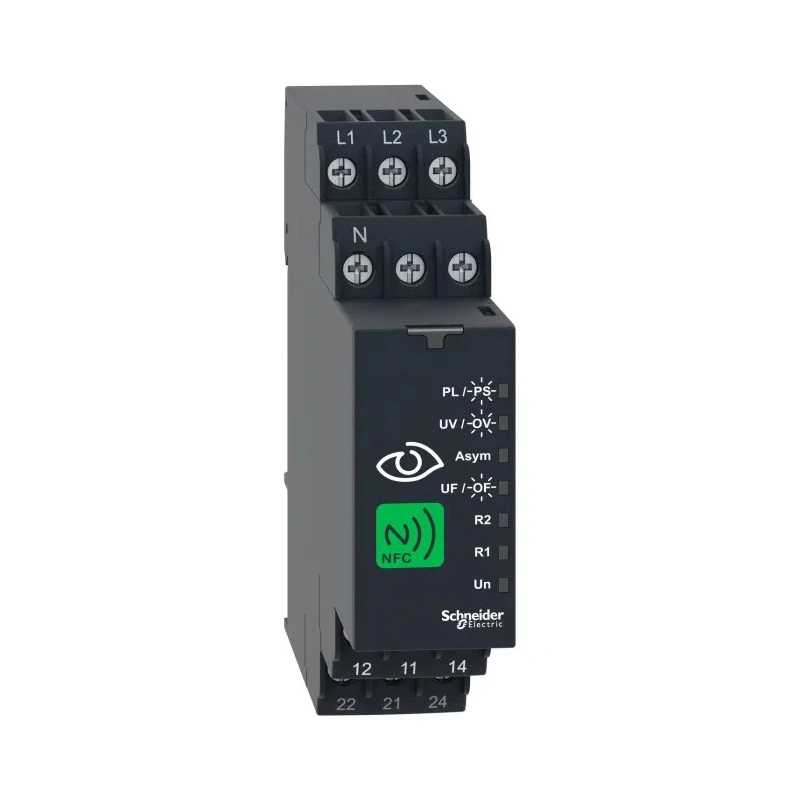 Schneider Electric Monitoring Relay, 3 Phase, 0 V AC Monitor Range, DPDT Contact Configuration, DIN Rail Mount, 8 RMNF22TB30