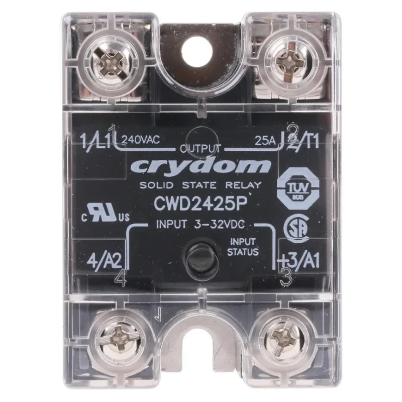 Crydom CW24 Series Solid State Relay, 25 A Load Current, Panel Mount, 280 Vrms Load Voltage, 32 V Control Voltage CW24