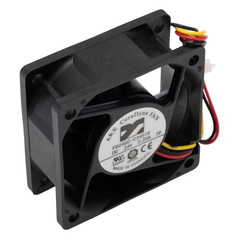 ARX CeraDyna Series Axial Fan 24 V dc 59.6 m³/h Air Flow 4.8 W Power 200 mA Max Current IP20 60 mm 60mm 25 mm 