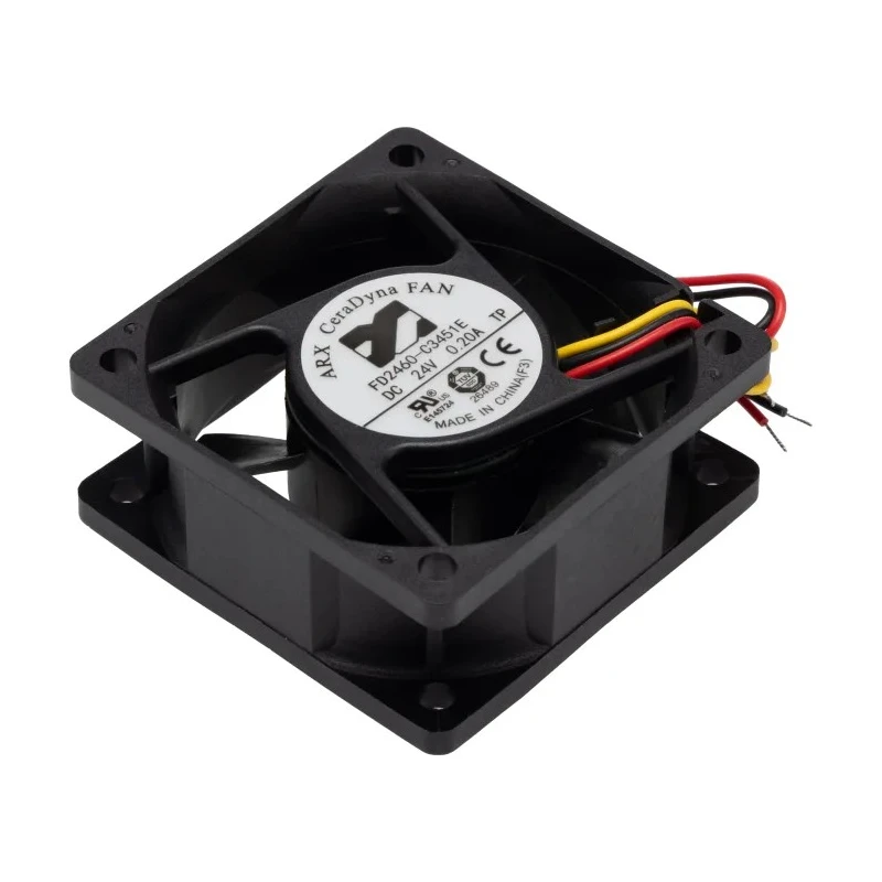 ARX CeraDyna Series Axial Fan 24 V dc 59.6 m³/h Air Flow 4.8 W Power 200 mA Max Current IP20 60 mm 60mm 25 mm 
