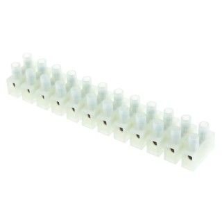 RS PRO Non-Fused Terminal Block, 12-Way, 4mm² Wire, 32A Screw, Nylon Body, Nickel Plated Brass Clamps 492-8700