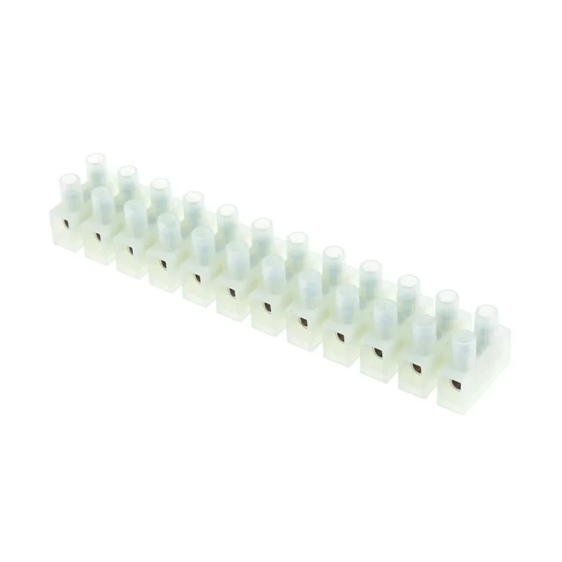 RS PRO Non-Fused Terminal Block, 12-Way, 4mm² Wire, 32A Screw, Nylon Body, Nickel Plated Brass Clamps 492-8700