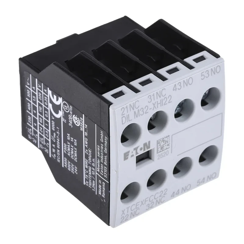 Eaton Auxiliary Contact 4 Contacts 2 NC/2 NO Front Fixing 16 A 500V AC 277377 DILM32-XHI22