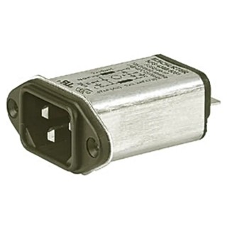 Schurter 250V AC 1A Panel Mount IEC Filter Male Quick Connect 4300.5051