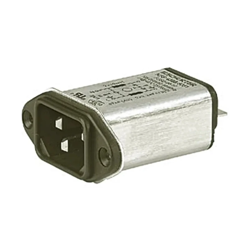 Schurter 250V AC 1A Panel Mount IEC Filter Male Quick Connect 4300.5051