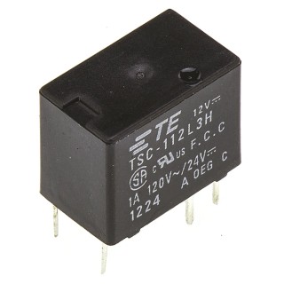 TE Connectivity PCB Signal Relay 12V DC Coil 1A DPDT TSC-112L3H000