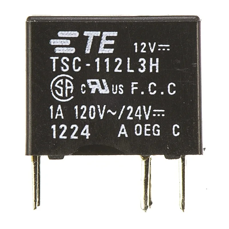 TE Connectivity PCB Signal Relay 12V DC Coil 1A DPDT TSC-112L3H000