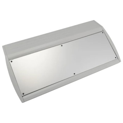 METCASE Grey, Black Aluminium Desktop Enclosure Sloped Front 102mm Height, 7.84in Width M5340105RS