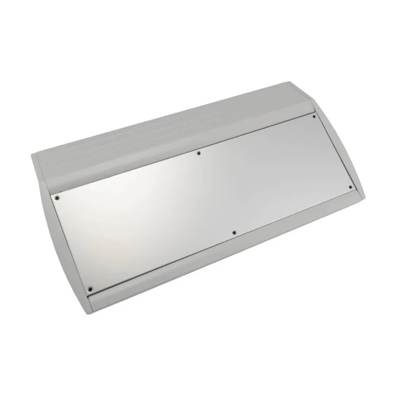 METCASE Grey, Black Aluminium Desktop Enclosure Sloped Front 102mm Height, 7.84in Width M5340105RS