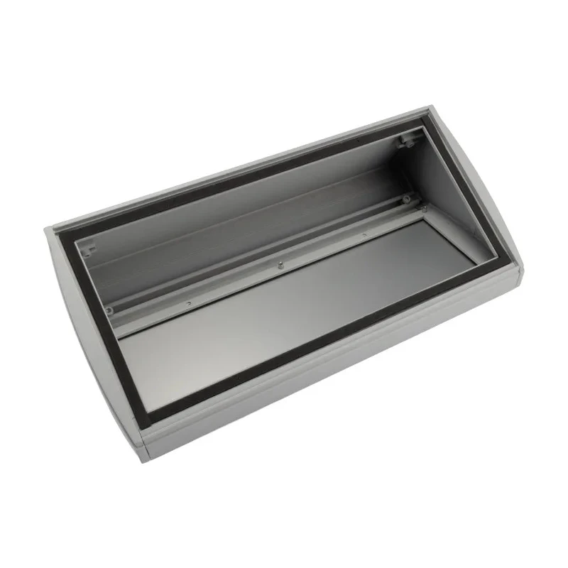 METCASE Grey, Black Aluminium Desktop Enclosure Sloped Front 102mm Height, 7.84in Width M5340105RS