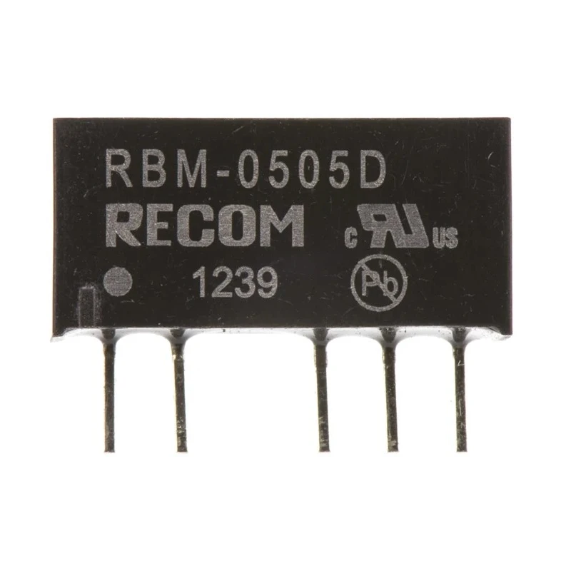 Recom RBM DC/DC Converter 5V DC 100mA Output, 5V DC Input, 4.5V Minimum Input, 1W Power, Through Hole SIP Micro RBM-0505D