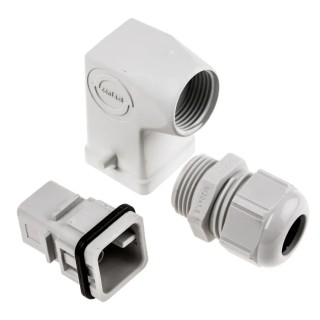 EPIC Heavy Duty Power Connector Crimp Termination Plastic Body 7 Way 10A HD7 W S/E HOOD/PLUG