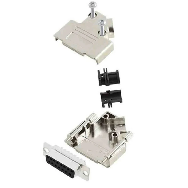 Amphenol Communications Solutions D-Sub Connector 15 Way 45° Cable Male with Female Screw D45PK-M