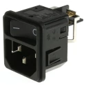 Schurter C14 Straight Snap-in IEC Connector 250V 12A DC11.0001.203