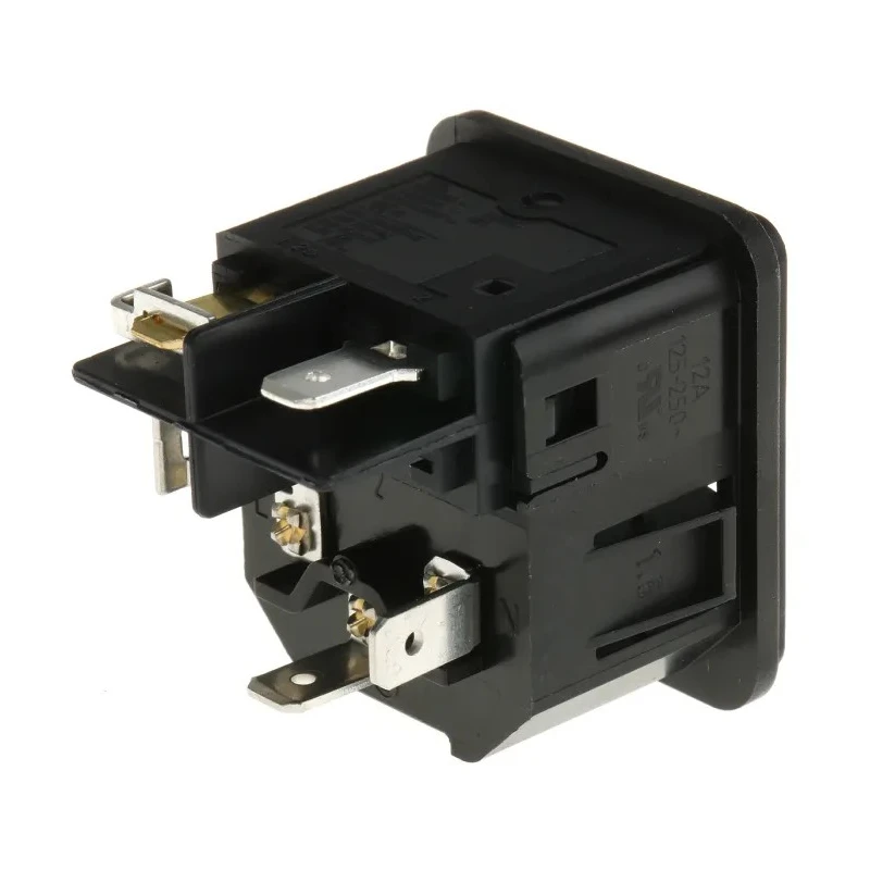 Schurter C14 Straight Snap-in IEC Connector 250V 12A DC11.0001.203