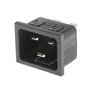 Schurter C20 Straight Snap-in IEC Connector 250V 20A Male 4793.4000