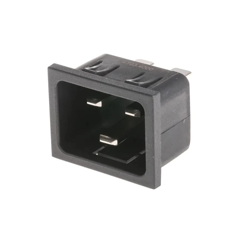 Schurter C20 Straight Snap-in IEC Connector 250V 20A Male 4793.4000