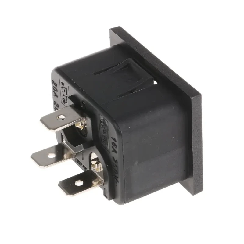 Schurter C20 Straight Snap-in IEC Connector 250V 20A Male 4793.4000