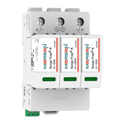Mersen DC PV Surge Protector Type 1+2 SPD 1500V DC Maximum Voltage Rating 5 kA Maximum Surge Current 44120313 / K1-PV1000-M