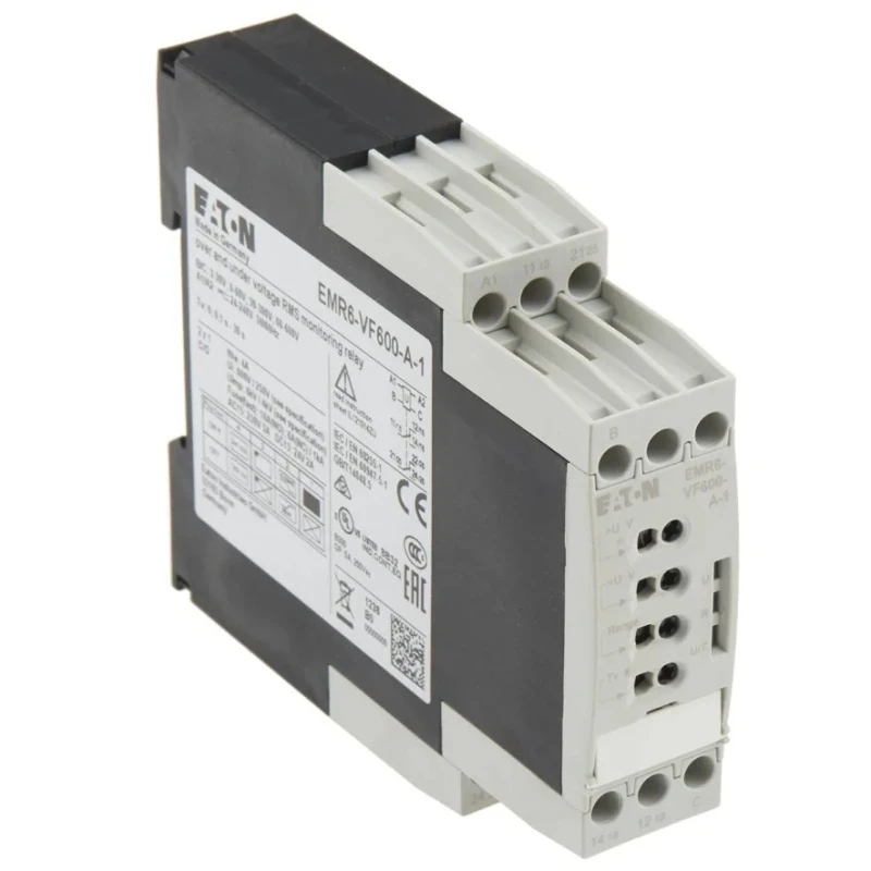 Eaton Voltage Monitoring Relay, 1 Phase, 24/240 V AC, DIN Rail Mount, Screw Terminal, IP50/IP20 184785 EMR6-VF600-A-1