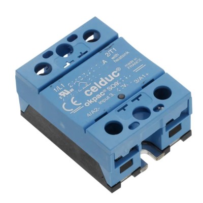 Celduc Solid State Relay SO942460, SO9 Series, 25 A Load, DIN Rail Mount, 280 Vrms Load, 32V Control