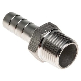 RS PRO Stainless Steel Pipe Fitting Straight Hexagon Nipple Male Threaded 1/2 in x Male Threaded 13 mm 499-3754