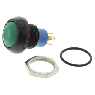 APEM IP Series Momentary Push Button Switch Panel Mount SPDT Green Actuator, IP67, 12.9 mm Cutout, 50 V dc 48 V ac IPR5SAD3