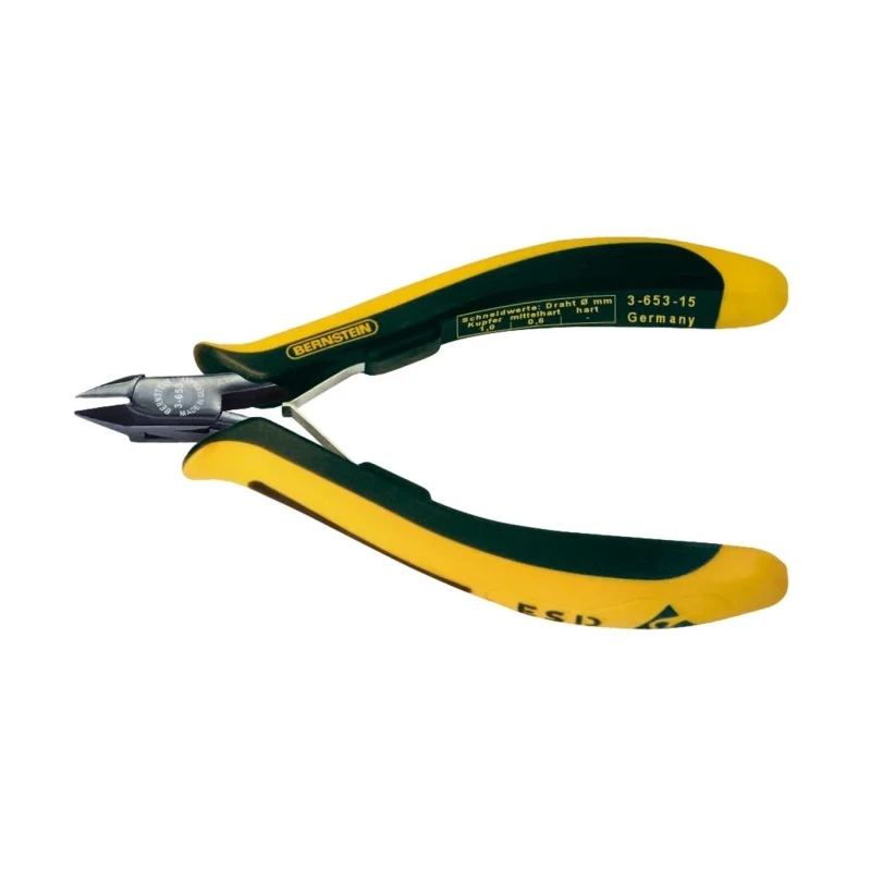 Bernstein Flush ESD Safe Cable Cutter Side Cutter 10mm Jaw Width 120mm Overall Length Germany 3-653-15