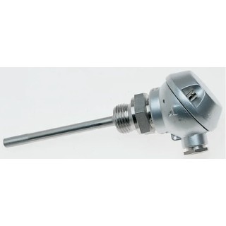 Jumo PT100 RTD Sensor 6 mm Diameter, 100 mm Length, 2 Wire, Stainless Steel Probe, Connection Head, Max 400°C PT100