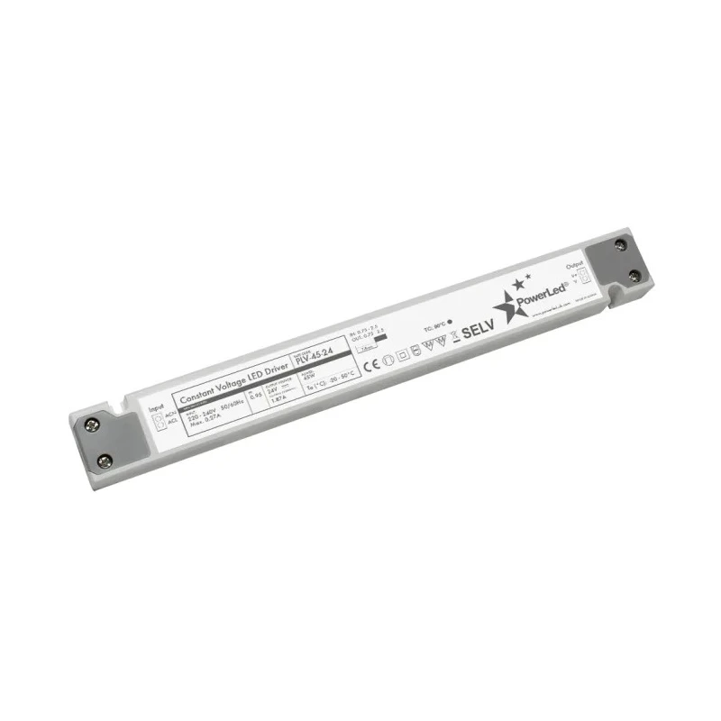 PowerLED IP20 5 Output LED Driver 12V 45W 3.75A Constant Voltage Indoor Enclosed AC-DC Driver 