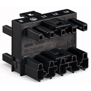 WAGO 770 Series Distribution Block Male/Female, 5-Pole, 25A, 4-Way, 400V 770-609