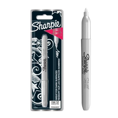 Sharpie Fine Tip Permanent Marker Pen Silver Ink United States 1986004