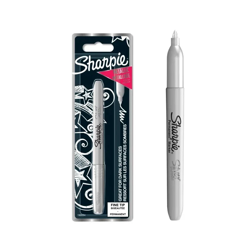 Sharpie Fine Tip Permanent Marker Pen Silver Ink United States 1986004