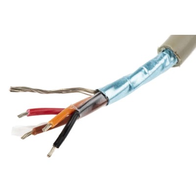 Alpha Wire Pro-Tekt Series Data Cable, 4 Core, 100 m, Grey Polyvinyl Chloride Sheath, 300V B953042 GE033