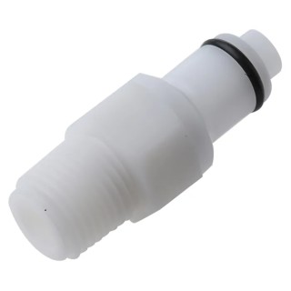 Colder Products Hose Connector Threaded 1/4 in BSPT Acetal Body White Colour 8.3 bar PLCD24004BSPT