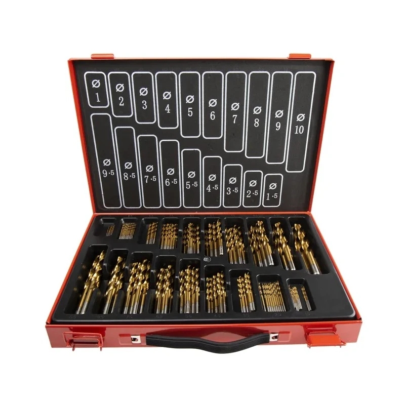RS PRO 170-Piece High Speed Steel Titanium Coated Twist Drill Bit Set for Metal 1 mm to 10 mm 507-1732