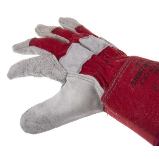 NEUTRAL Premium Chrome Red Cotton Leather Work Gloves Size 9 508-1341