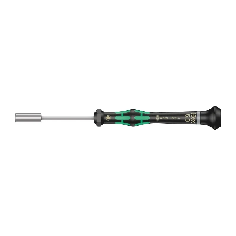 Wera Hexagon Nut Driver, 5 mm Tip, 60 mm Blade, 157 mm Overall Length 05118124001