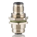 Lumberg Automation Straight Circular Connector Adapter 5 M12 Female to 5 M12 Male, 60V, 4A, IP67, Nickel Plated 54218 FWD 5