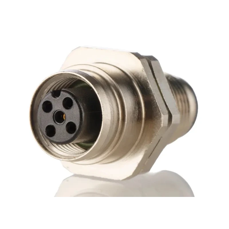 Lumberg Automation Straight Circular Connector Adapter 5 M12 Female to 5 M12 Male, 60V, 4A, IP67, Nickel Plated 54218 FWD 5
