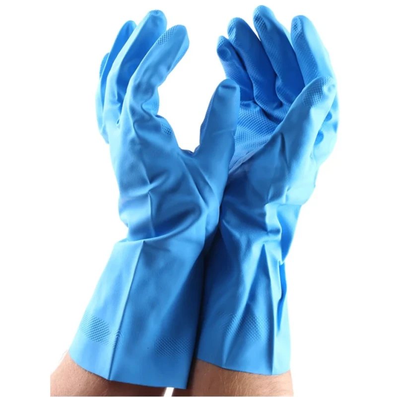 Polyco Healthline Blue Nitrile Work Gloves Size 10, Nitrile Coating, Chemical Resistant, 24 Gloves Per Pack 947