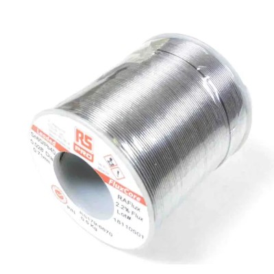 RS PRO Lead Solder Wire 0.7 mm Diameter, 40% Lead, 60% Tin, Rosin Flux Core, Melting Point 183°C 179-6670