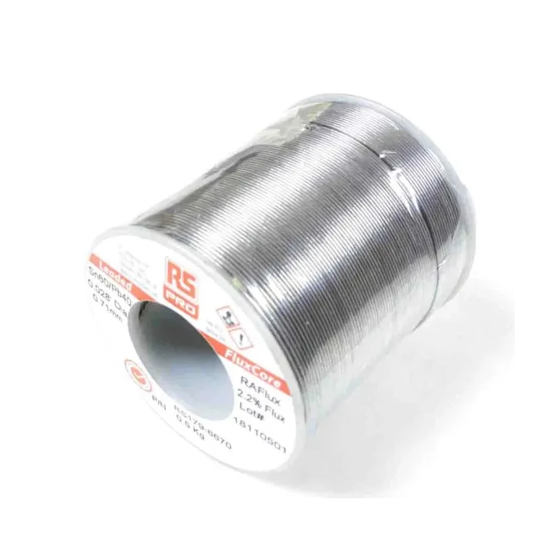RS PRO Lead Solder Wire 0.7 mm Diameter, 40% Lead, 60% Tin, Rosin Flux Core, Melting Point 183°C 179-6670