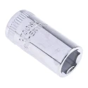 Bahco 1/4 in Drive 8 mm 6 Point Square Socket, Polished Alloy Steel, 24.7mm Overall Length 6700SM-8