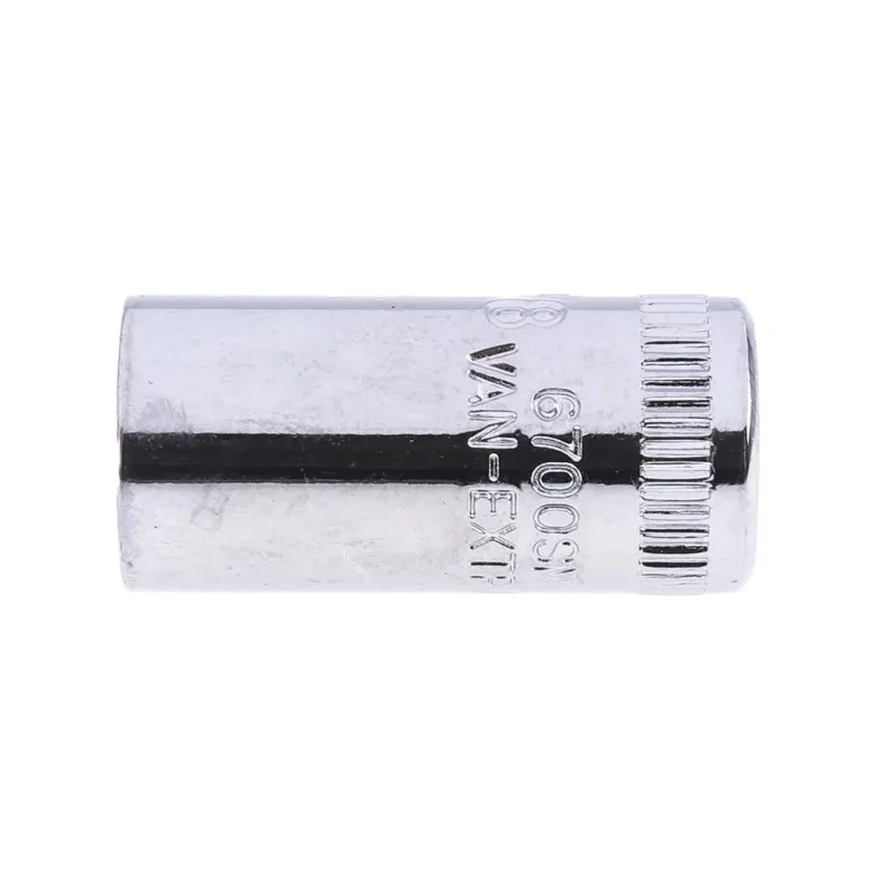 Bahco 1/4 in Drive 8 mm 6 Point Square Socket, Polished Alloy Steel, 24.7mm Overall Length 6700SM-8