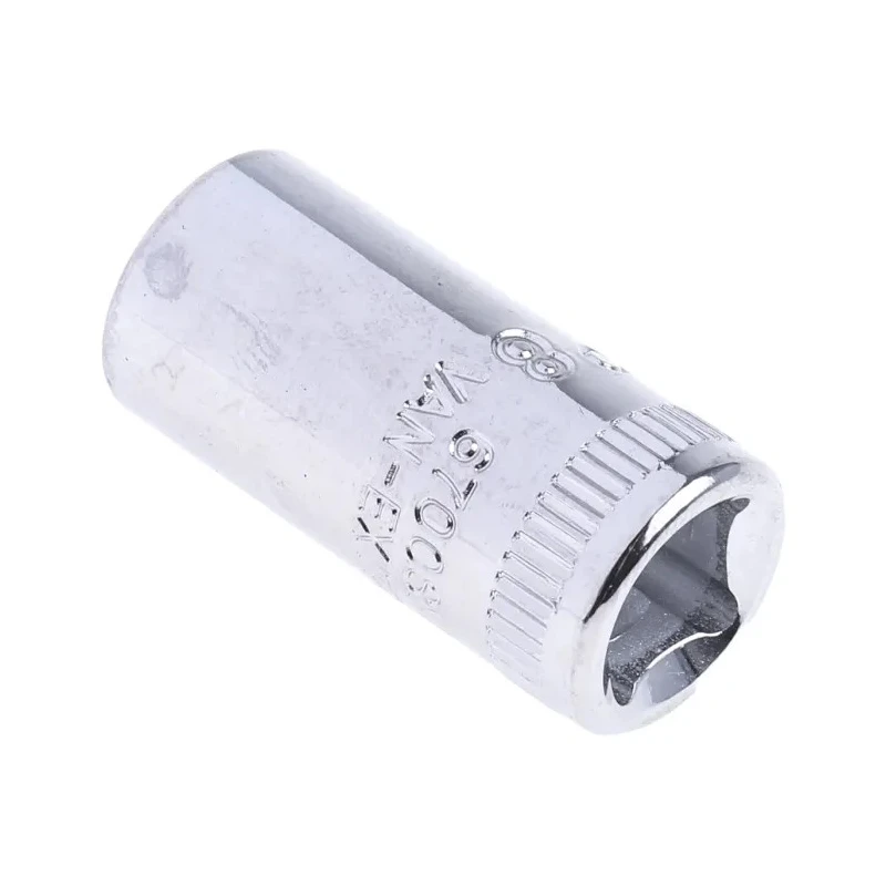 Bahco 1/4 in Drive 8 mm 6 Point Square Socket, Polished Alloy Steel, 24.7mm Overall Length 6700SM-8