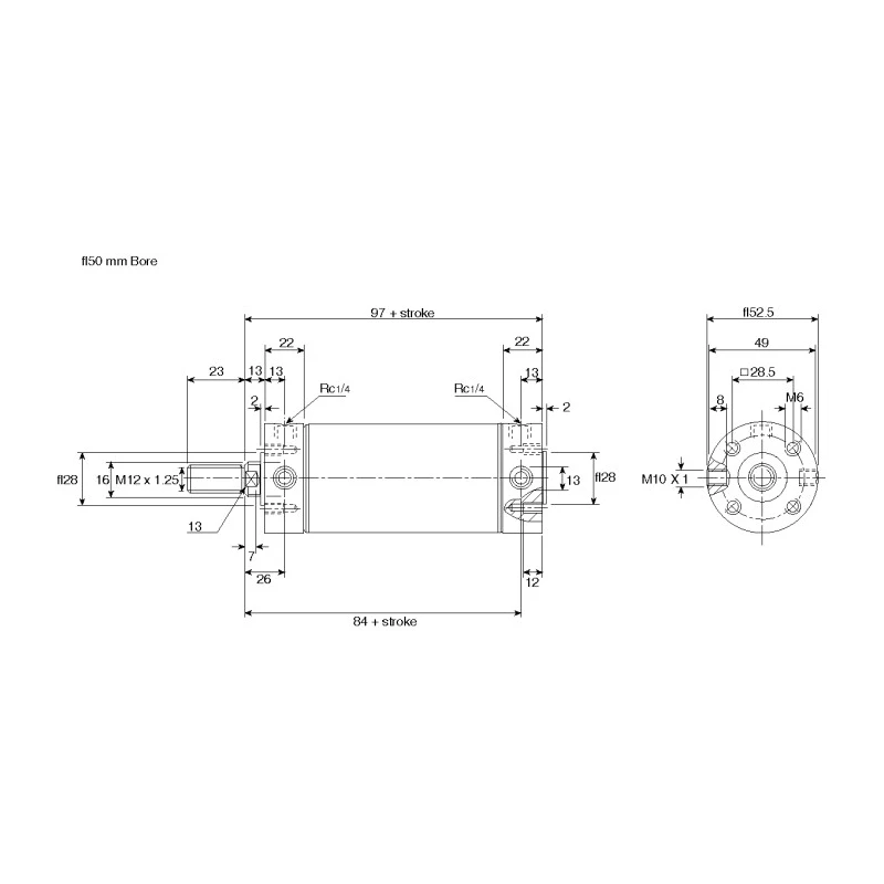 Norgren Pneumatic Piston Rod Cylinder 40mm Bore, 160mm Stroke, Stainless Steel Body, Double Acting RT/57240/M/160