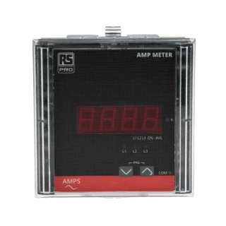 RS PRO Digital Panel Ammeter 50 A, 90 mm x 90 mm, Class 1.0 179-7573